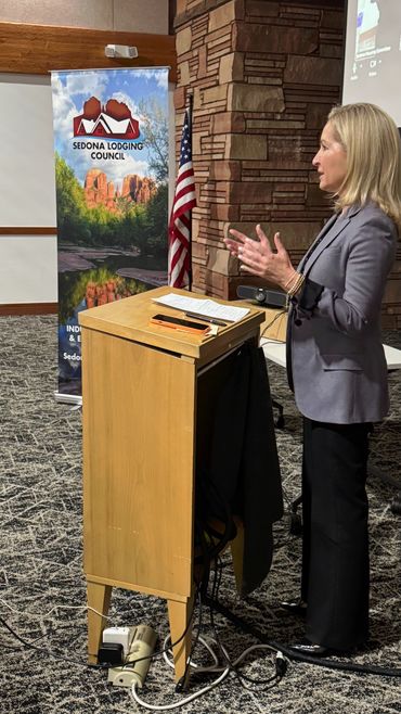 Kim Sabow, President of the AZ Lodging and Tourism Association at the Sedona Lodging Council