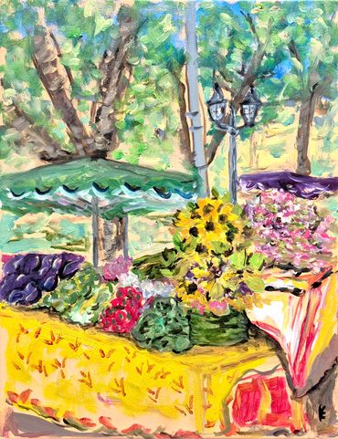 Market in Aix-en-Provence
Oil on canvas
11"x14"
$500 (framed)
Contact: 4handarts@gmail.com