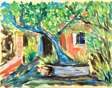 Cezanne's Pistachio Tree
Oil on canvas
9"x12"
$500 (framed)
Contact me: 4handarts@gmail.com