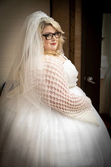 Bridal Portrait of bride in wedding dress before wedding in Lyman South Carolina