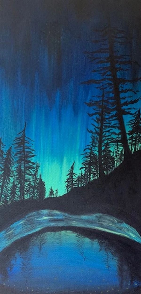Blue woods painting
