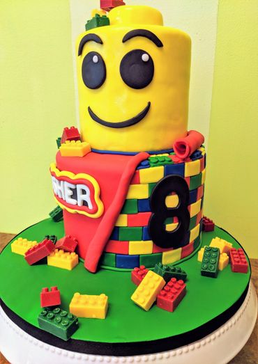 Lego man cake