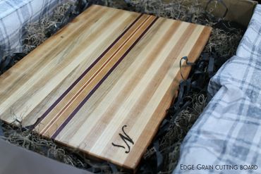 Custom Laser Engraved Edge Grain Cutting Board.