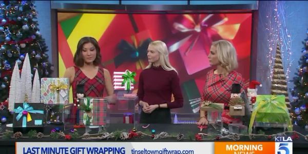 Annabelle giving wrapping tips on KTLA