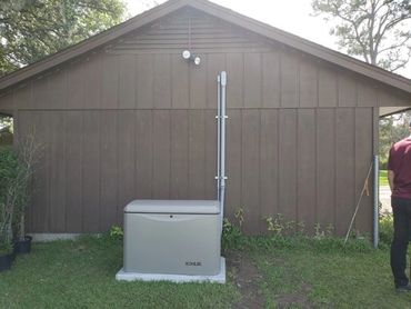 Residential Installation behind free standing garage