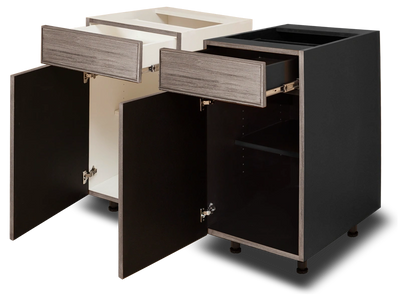 PVC exterior cabinets with composite doors stainless steel hardware and fully adjustable legs