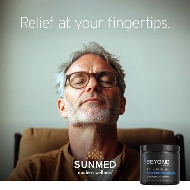 Image in a series for an evergreen campaign for relaxation, showing a happy man.