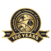 Charlotte County Chamber of Commerce 100-year anniversary gold emblem.