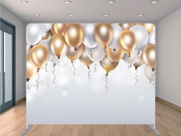 Silver and gold balloons  - pillowcase / tension backdrop