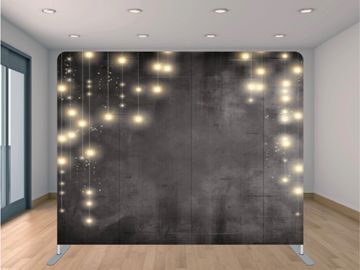 Chalkboard lights  - pillowcase / tension backdrop