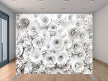 White Floral - pillowcase / tension backdrop