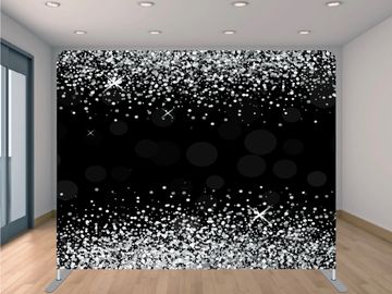 Black and white glitter  - pillowcase / tension backdrop