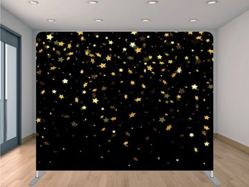 Black with yellow stars  - pillowcase / tension backdrop