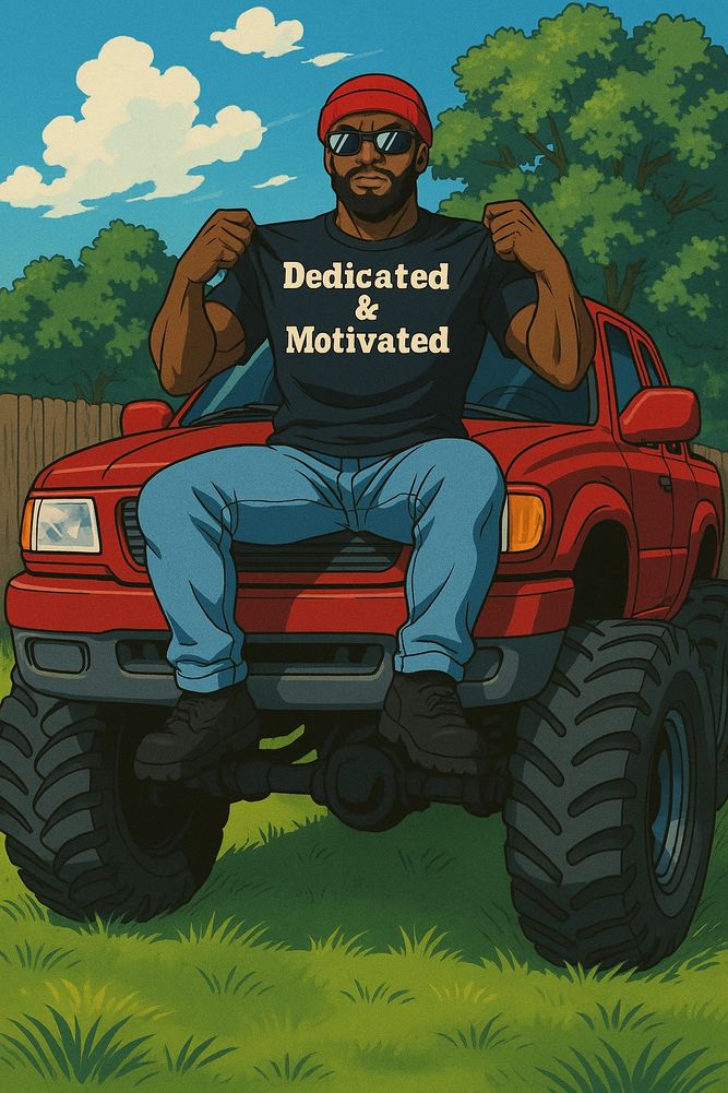 ‘Dedicated & Motivated’ , symbolizing reliable junk removal and hauling in Dallas, Texas.