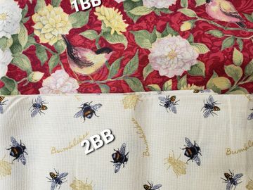 Bumble Bee and Floral Bird print fabric Face Mask.