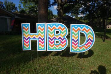 Rainbow Chevron Happy Birthday Set