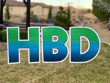 Blue Green Ombre' Happy Birthday set