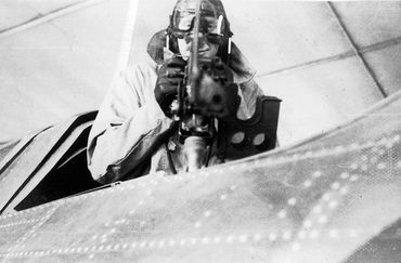 Raymond Shaw Practising on Machine Gun Range
