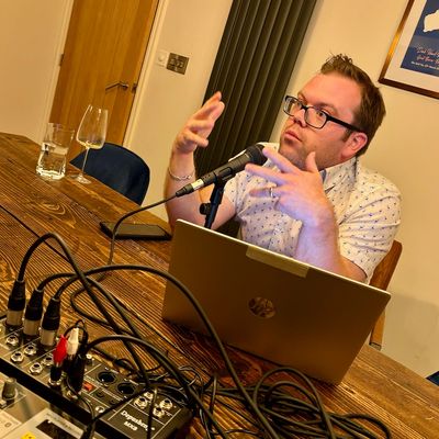 Chris records the EYBB Podcast