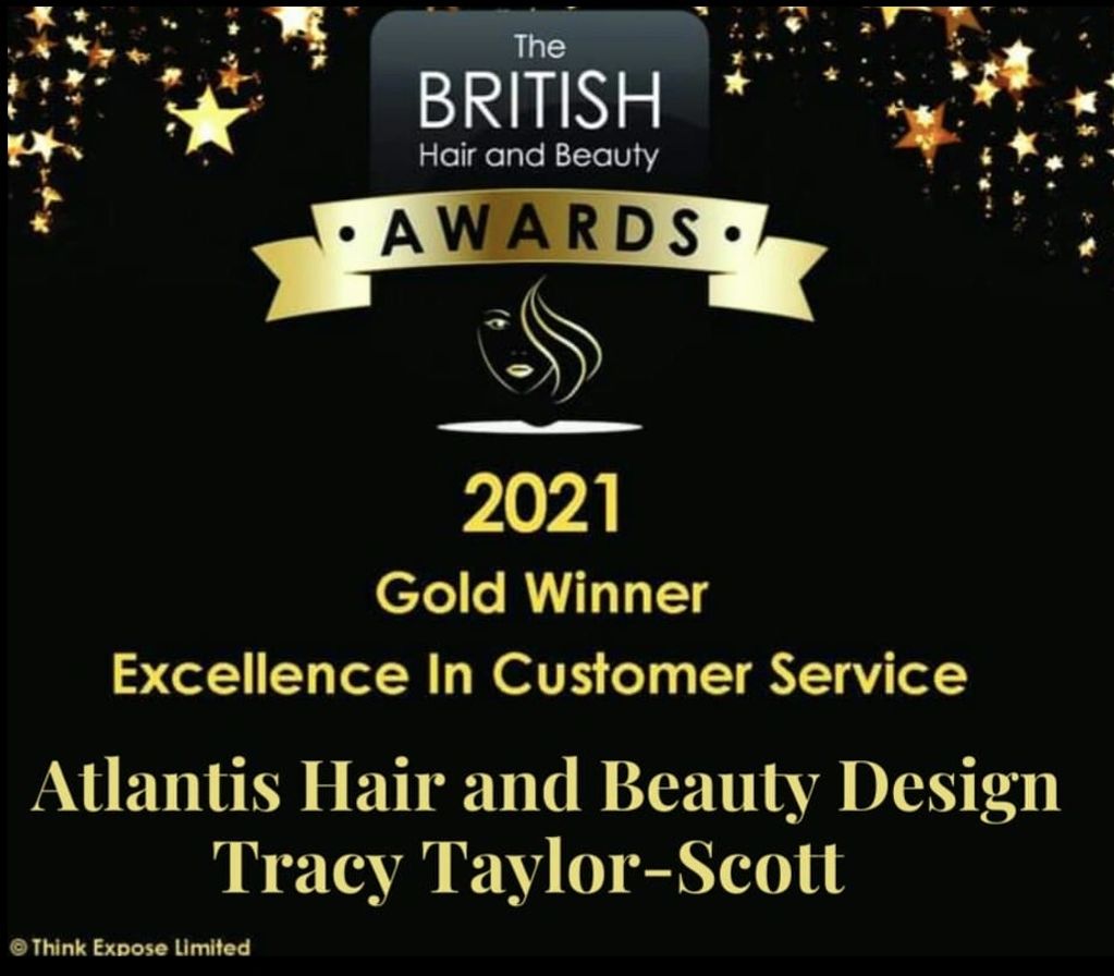 Excellence in customer care and service Atlantis Hair and beauty design British hair & beauty awards