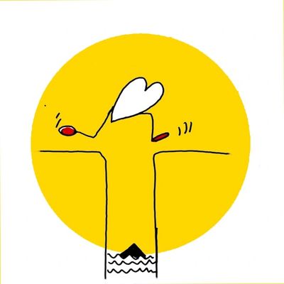 Dessin d'un personnage simplifié avec un cœur sur la tête.