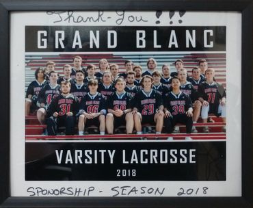 2018 Sponsorship of the Grand Blanc High School Varsity Lacrosse team
