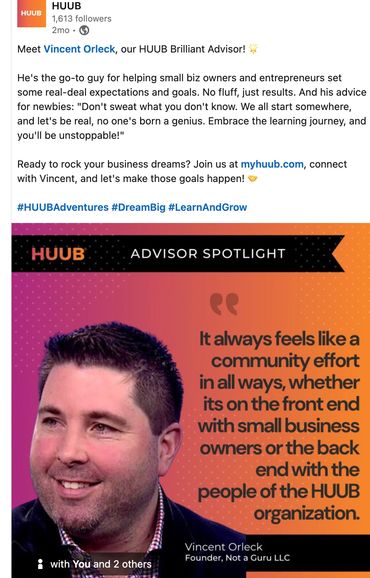 screenshot of a linkedin post containing text and a graphic with purple, pink, orange gradient