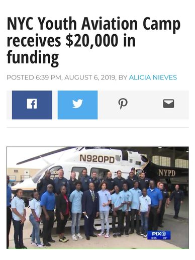 NYC Youth Aviation Camp receives $20,000 