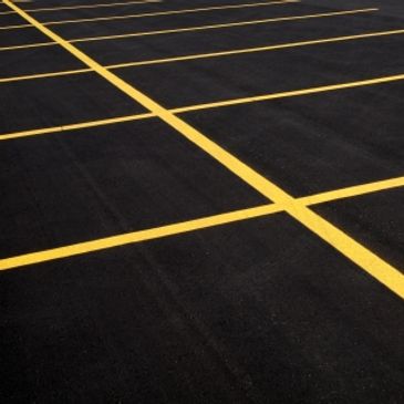 Parking Lot Yellow Painted Lines and Stripes for safety