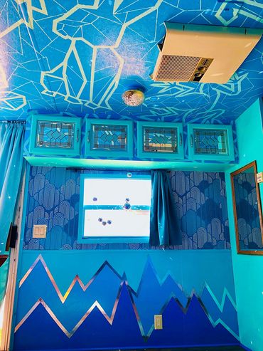 Fully custom renovated RV for a California desert resort. Themed and colored to match an afternoon