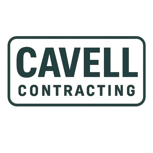 Logo for Cavell Contracting with bold text inside a rounded rectangle.