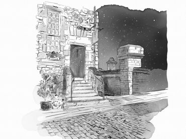 Edinburgh Scotland - Royal Mile
sketch by Brett Bower Sydney Cartoonist