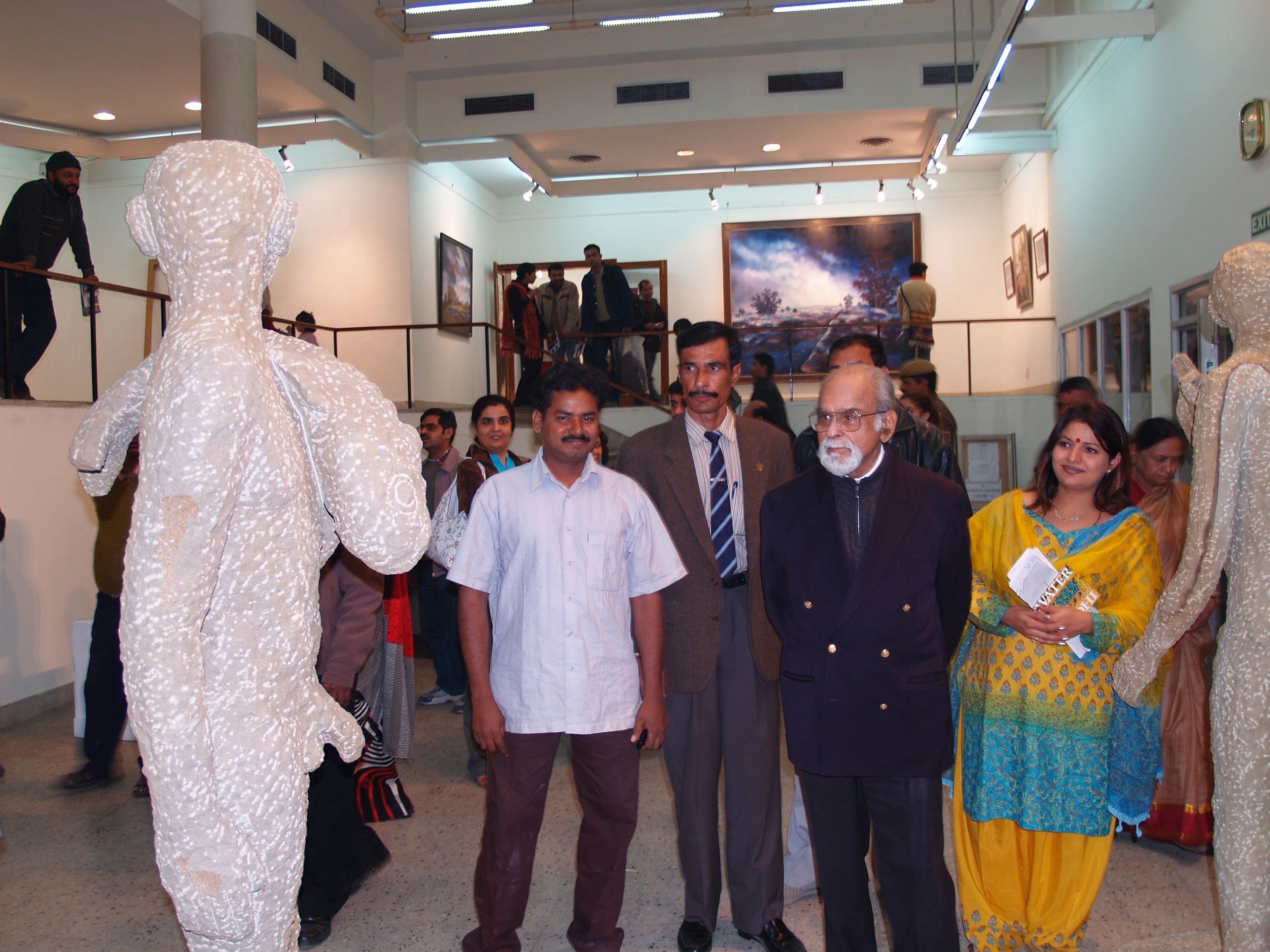 Ex Prime Minister of India Sri IK Gujral ji at Hariprasad's exhibition at Lalitkala Akademi-NewDelhi