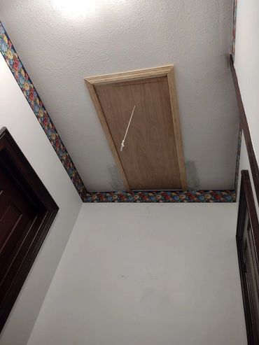 New attic access door