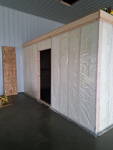 Spray Foam between studs on addition