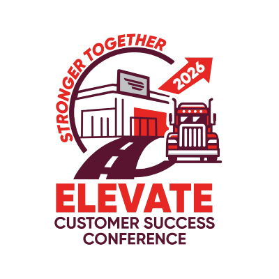 Elevate Customer Experience Conference 2026 logo with a truck and building.