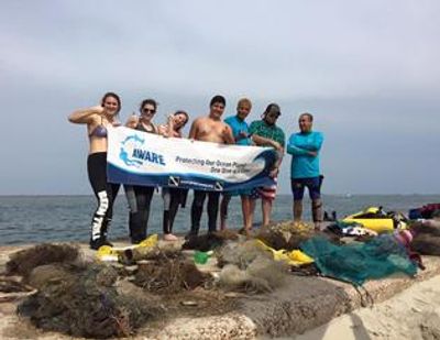 Over 130 pounds of deadly marine debris was removed by volunteer divers.