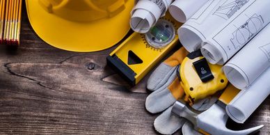 remodeling project tools set on a table