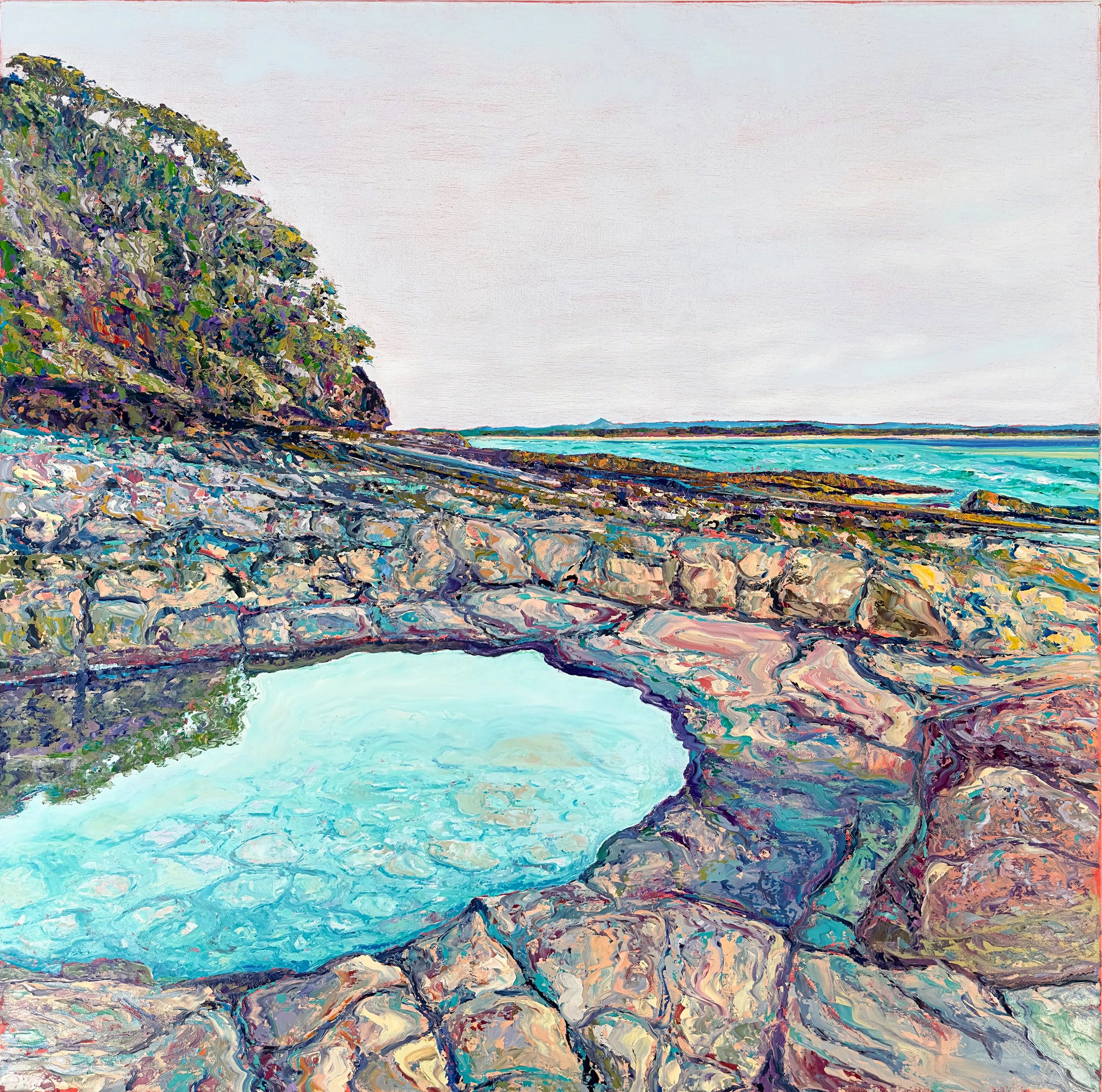 Landscape painting art beautiful beach coast nature gallery contemporary reflection light Noosa