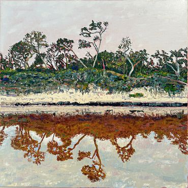Landscape painting art beautiful reflection nature prize winner Caloundra gallery