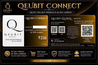 Advertisement for Qeubit Connect offering 35% lowest prices.