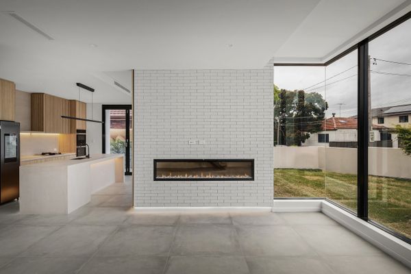 Fire place, kitchen, Large window, flooring, Luxury