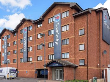 A modern hotel building with aluminium powder coated windows