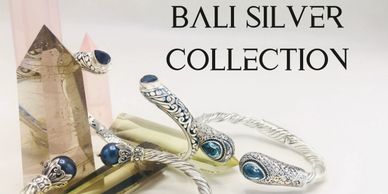 Bali Silver cuff bracelets and gemstone jewelry