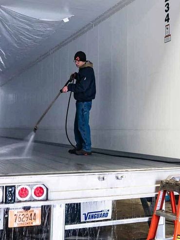 tractor trailer prssure wash out