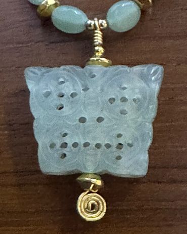 Carnelian Pendant African Opal Bead Necklace Set