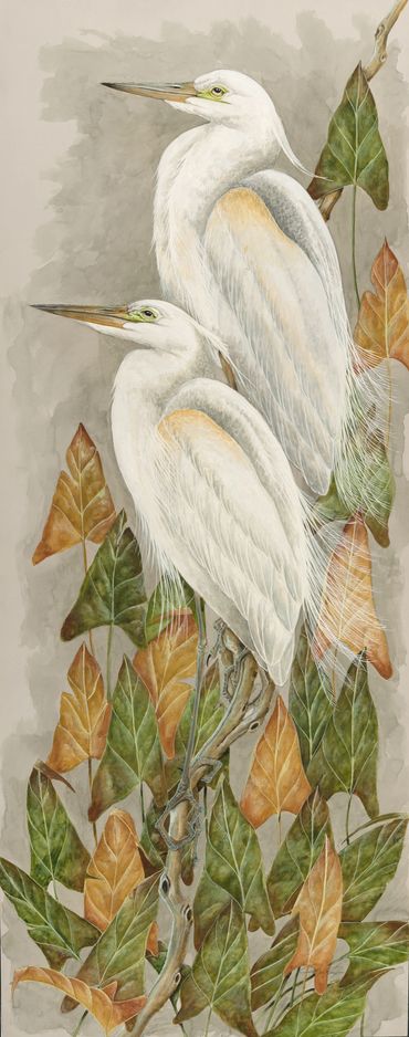 Original Watercolor
American Egrets/Great White Herons
Wonderful In White
Framed Size 64x38
$4500
*