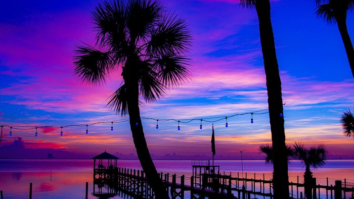 Watching the sunrise over Cape Canaveral Florida the day before a falcon rocket launch.