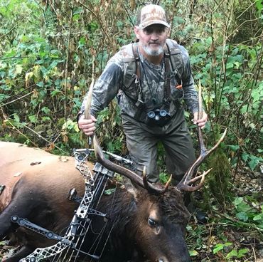 4x4 Bull Elk shot by Ed Shelby with archery, Long Beach area, 2019