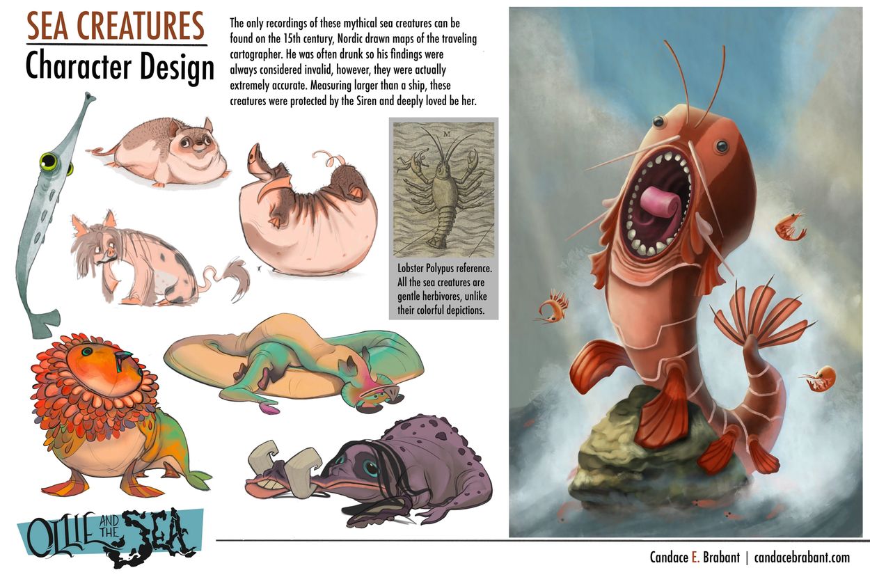 Exploration, shape language, character design, illustration, visual development, sea creatures